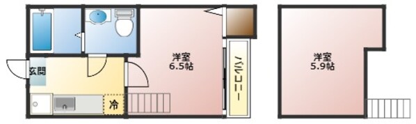 東仙台駅 徒歩5分 1階の物件間取画像